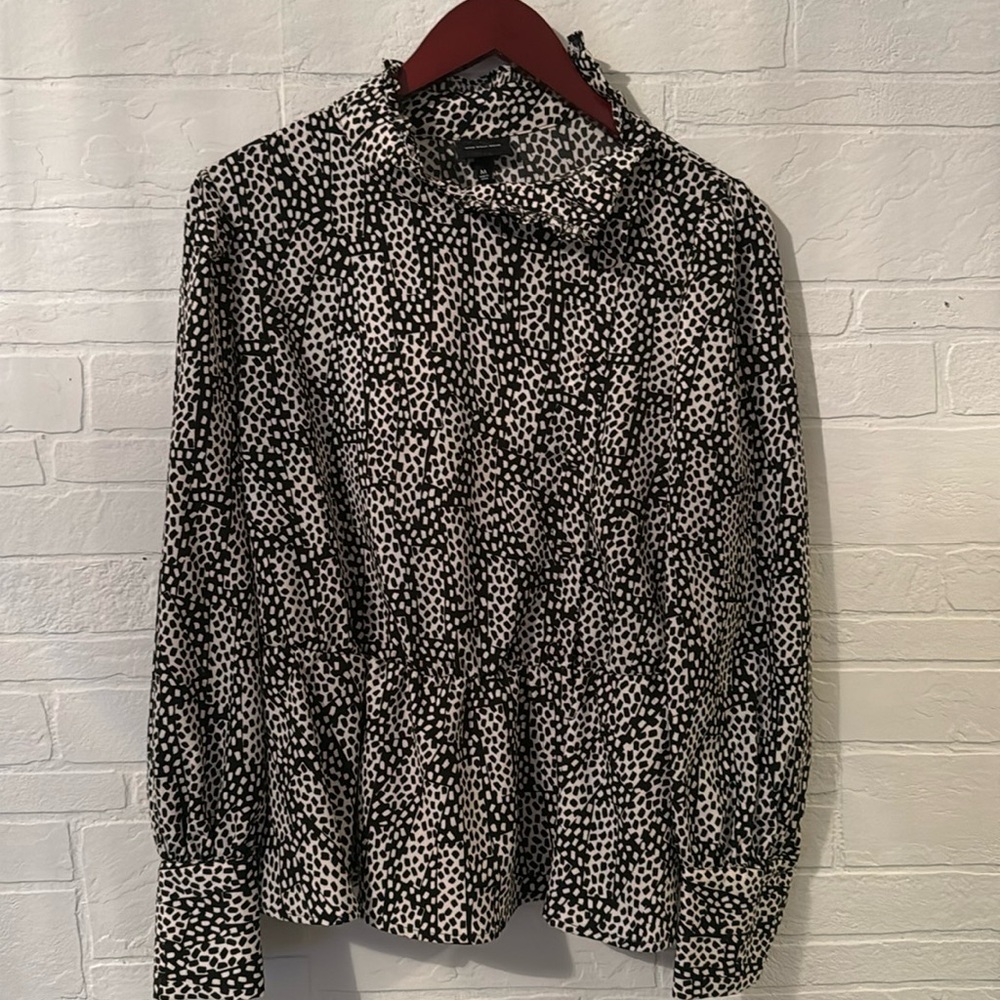 Black Cream Print Blouse